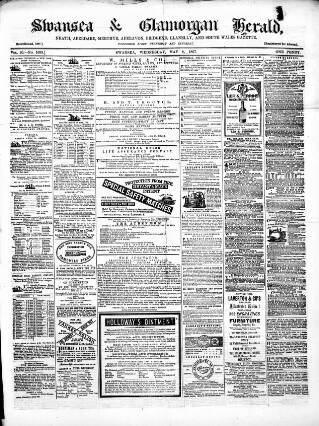 cover page of Swansea and Glamorgan Herald published on May 8, 1867