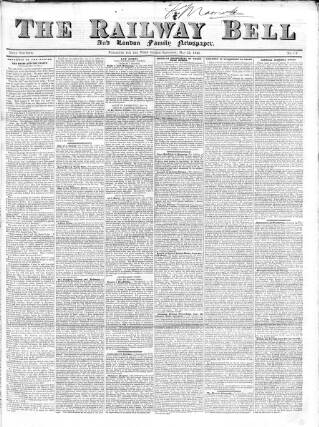 cover page of Railway Bell and London Advertiser published on May 23, 1846