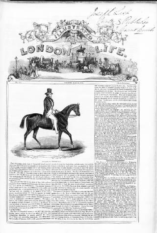 cover page of Illustrated London Life published on May 28, 1843