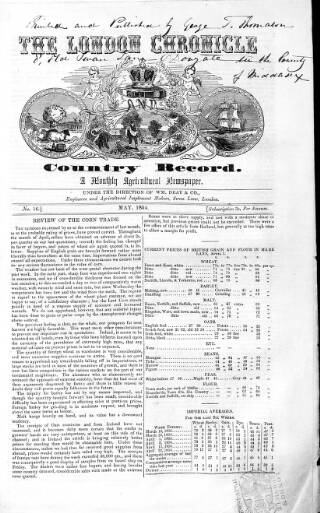 cover page of London Chronicle and Country Record published on May 1, 1854