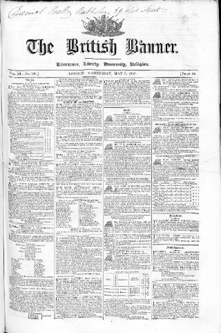 cover page of British Banner 1848 published on May 8, 1850