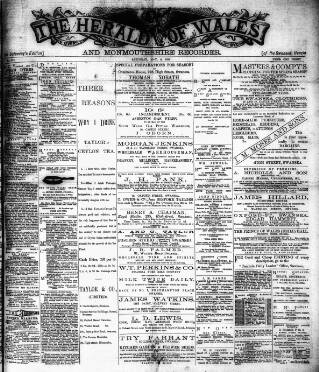 cover page of Herald of Wales published on May 8, 1886