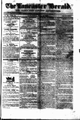 cover page of Lancaster Herald and Town and County Advertiser published on May 12, 1832