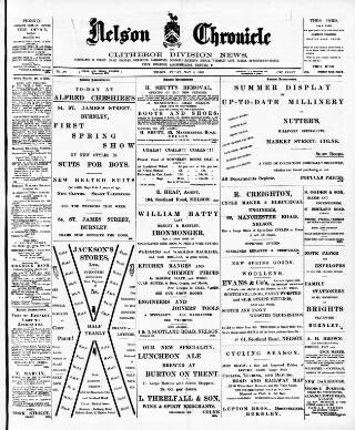 cover page of Nelson Chronicle, Colne Observer and Clitheroe Division News published on May 8, 1903
