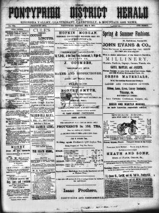 cover page of Pontypridd District Herald published on May 9, 1891