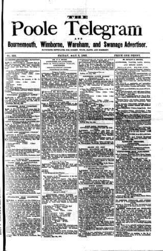 cover page of Poole Telegram published on May 8, 1885