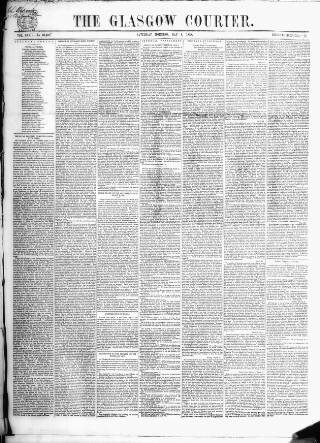 cover page of Glasgow Courier published on May 8, 1858