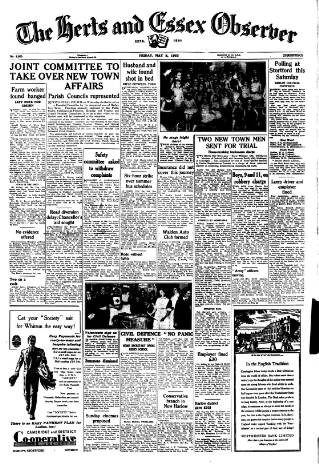 cover page of Herts and Essex Observer published on May 8, 1953
