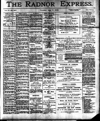 cover page of Radnor Express published on May 8, 1902