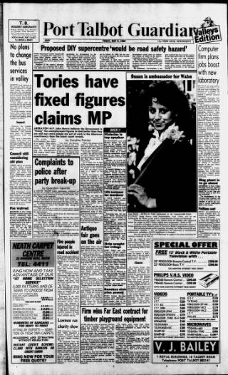 cover page of Port Talbot Guardian published on May 9, 1986
