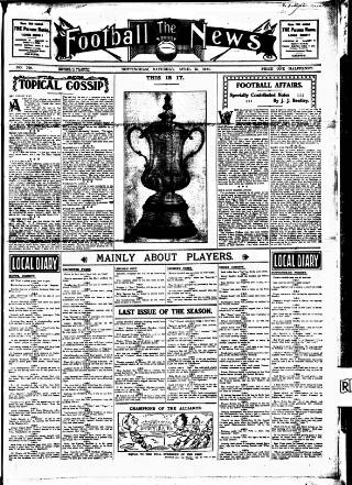 cover page of Football News (Nottingham) published on April 25, 1914