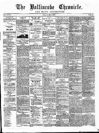cover page of Ballinrobe Chronicle and Mayo Advertiser published on May 9, 1896