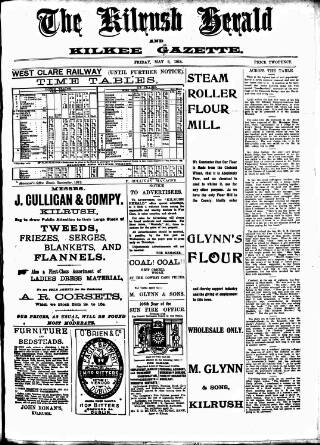 cover page of Kilrush Herald and Kilkee Gazette published on May 8, 1914