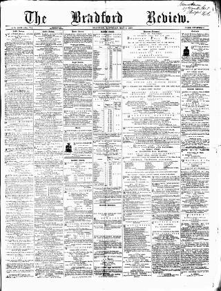 cover page of Bradford Review published on May 8, 1869