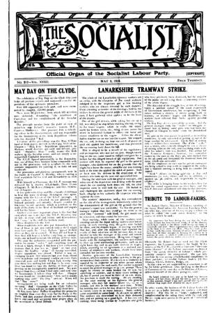 cover page of Socialist (Edinburgh) published on May 8, 1919