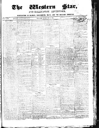 cover page of Western Star and Ballinasloe Advertiser published on May 8, 1847