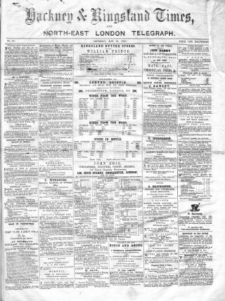 cover page of Kingsland Times and General Advertiser published on May 30, 1863