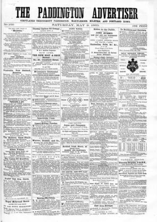 cover page of Paddington Advertiser published on May 9, 1863