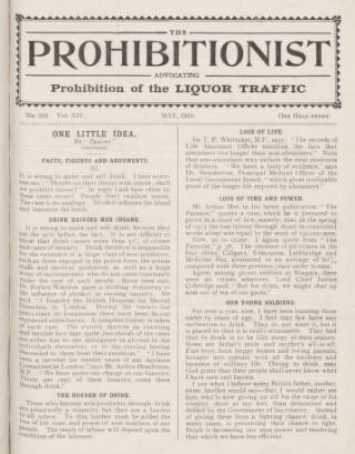 cover page of Prohibitionist published on May 1, 1918