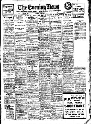 cover page of Evening News (London) published on May 8, 1912