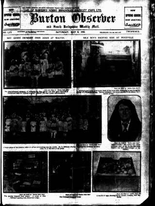 cover page of Burton Observer and Chronicle published on May 8, 1920