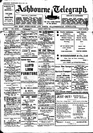 cover page of Ashbourne Telegraph published on May 8, 1931