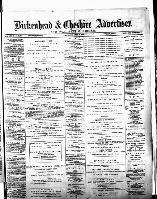cover page of Birkenhead & Cheshire Advertiser published on May 8, 1889