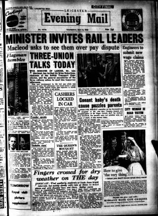 cover page of Leicester Evening Mail published on May 8, 1958