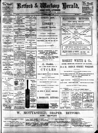 cover page of Retford and Worksop Herald and North Notts Advertiser published on May 8, 1906