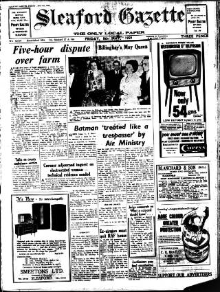cover page of Sleaford Gazette published on May 8, 1959