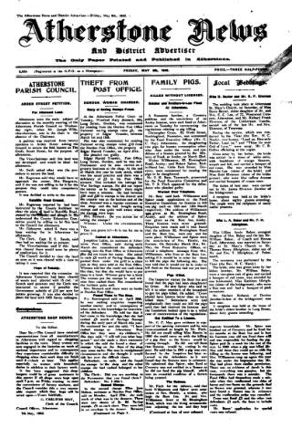 cover page of Atherstone News and Herald published on May 8, 1942