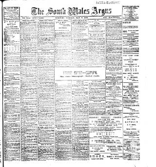 cover page of South Wales Argus published on May 9, 1899
