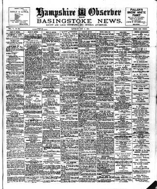 cover page of Hampshire Observer and Basingstoke News published on May 9, 1908