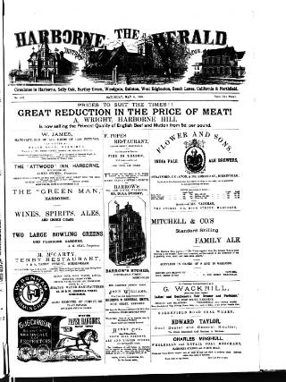 cover page of Harborne Herald published on May 8, 1886