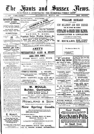 cover page of Hants and Sussex News published on May 8, 1907