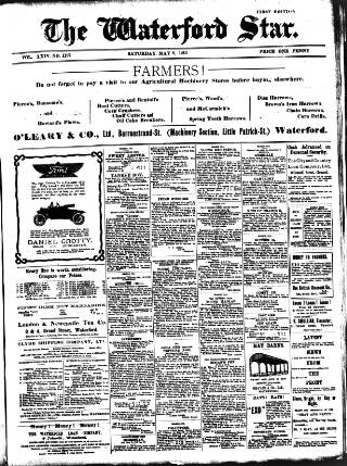 cover page of Waterford Star published on May 8, 1915