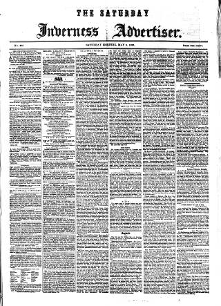 cover page of Saturday Inverness Advertiser published on May 8, 1869