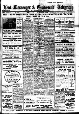 cover page of Kent Messenger & Gravesend Telegraph published on May 8, 1920