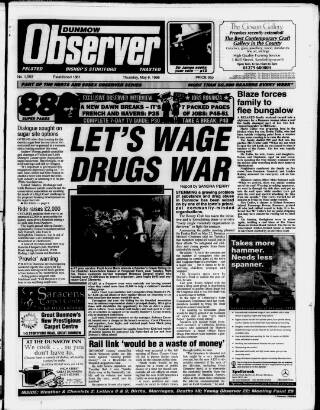 cover page of Dunmow Observer published on May 9, 1996