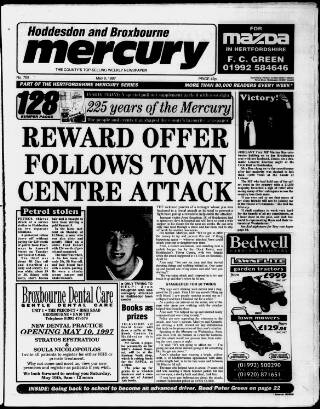 cover page of Hoddesdon and Broxbourne Mercury published on May 9, 1997