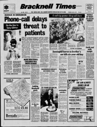 cover page of Bracknell Times published on May 8, 1975
