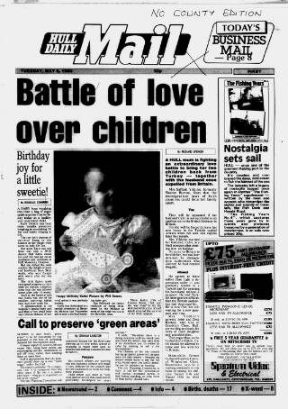 cover page of Hull Daily Mail published on May 8, 1990