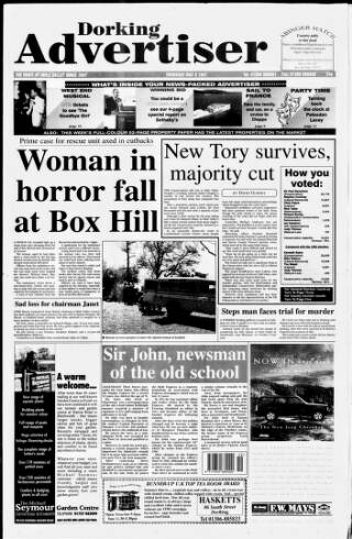 cover page of Dorking and Leatherhead Advertiser published on May 8, 1997