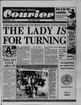 cover page of Kent & Sussex Courier published on May 8, 1998