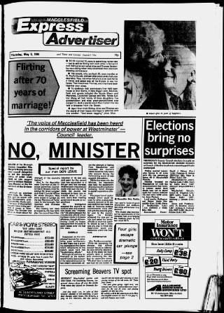 cover page of Macclesfield Express published on May 9, 1985