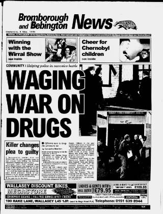 cover page of Bebington News published on May 8, 1996