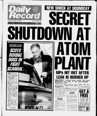 cover page of Daily Record published on May 8, 1990
