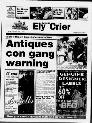 cover page of Ely Town Crier published on May 8, 1997