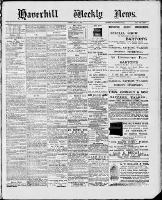 cover page of Haverhill Weekly News published on May 19, 1893