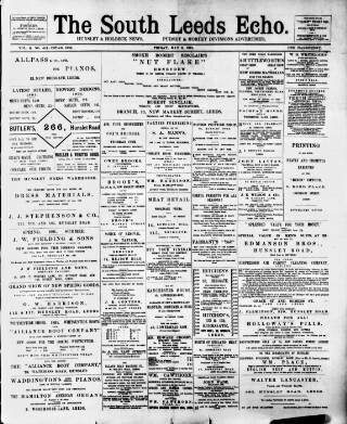 cover page of South Leeds Echo published on May 8, 1891